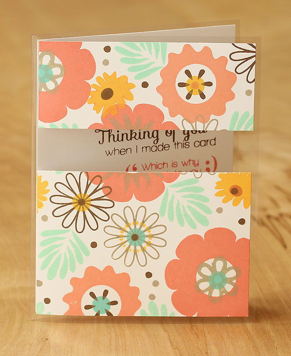 Card by Lisa Spangler using Simon Says Stamp Petal Pieces and Inside Outside Sayings plus new Hero Arts Fresh Peach and Mint Julep inks.