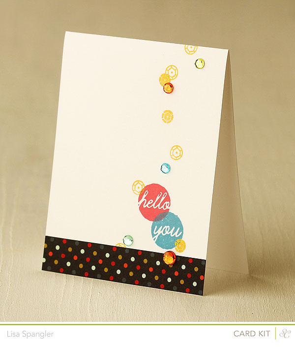 Sequin stamps in the June Studio Calico main card kit by Lisa Spangler