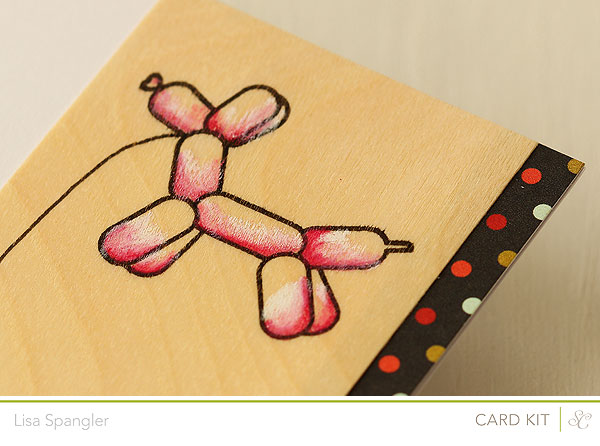 Stamping on wood veneer papper using the Studio Calico June main card kit by Lisa Spangler