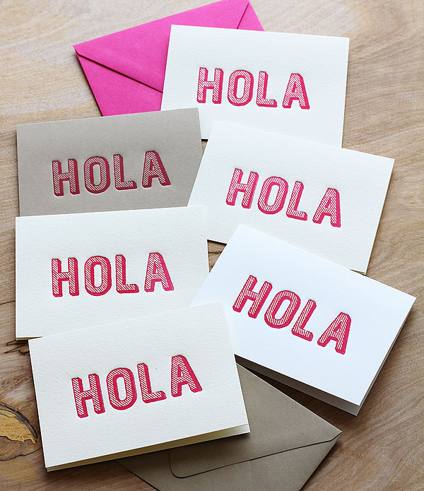 Hola lettterpress by Lisa Spangler