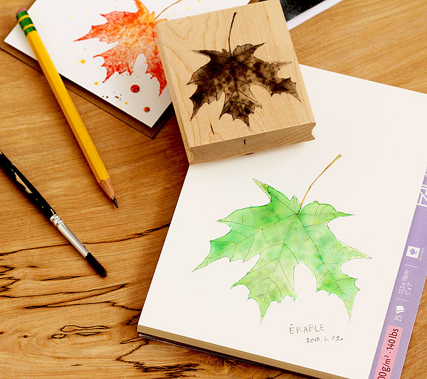 Lisa's Painted Maple Leaf stamp BTS by Lisa Spangler for Hero Arts