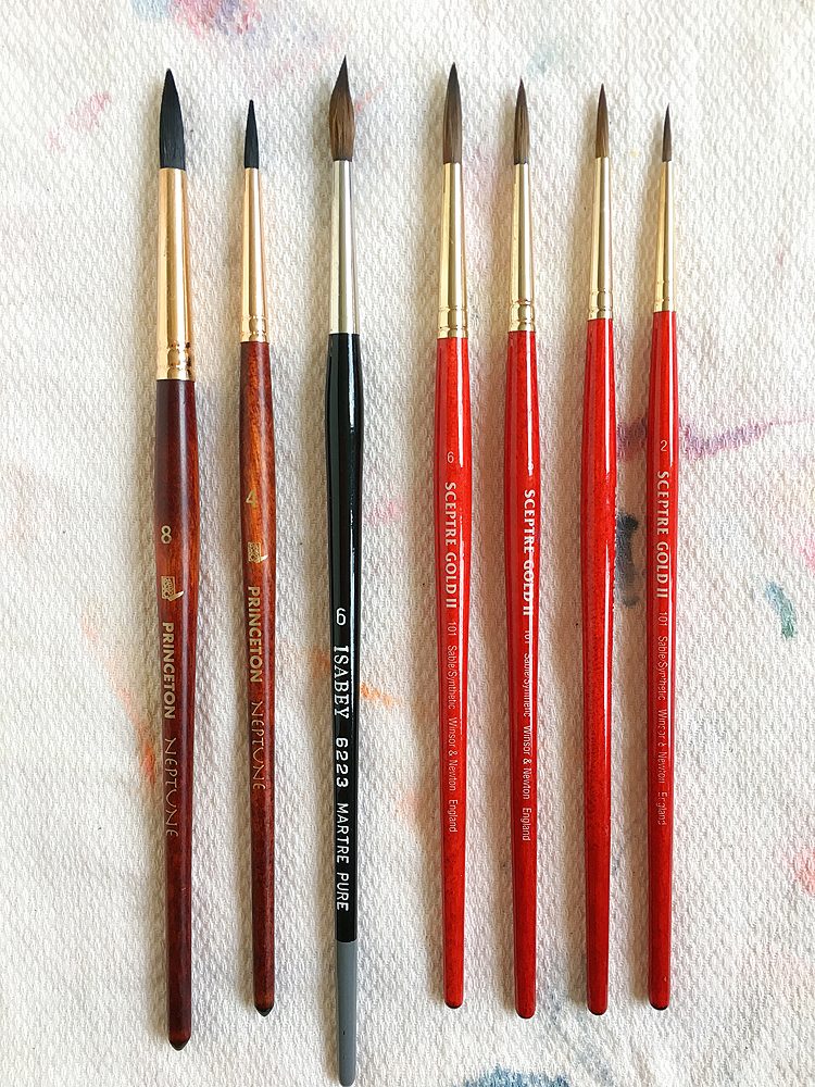 Watercolor Brush Size Chart
