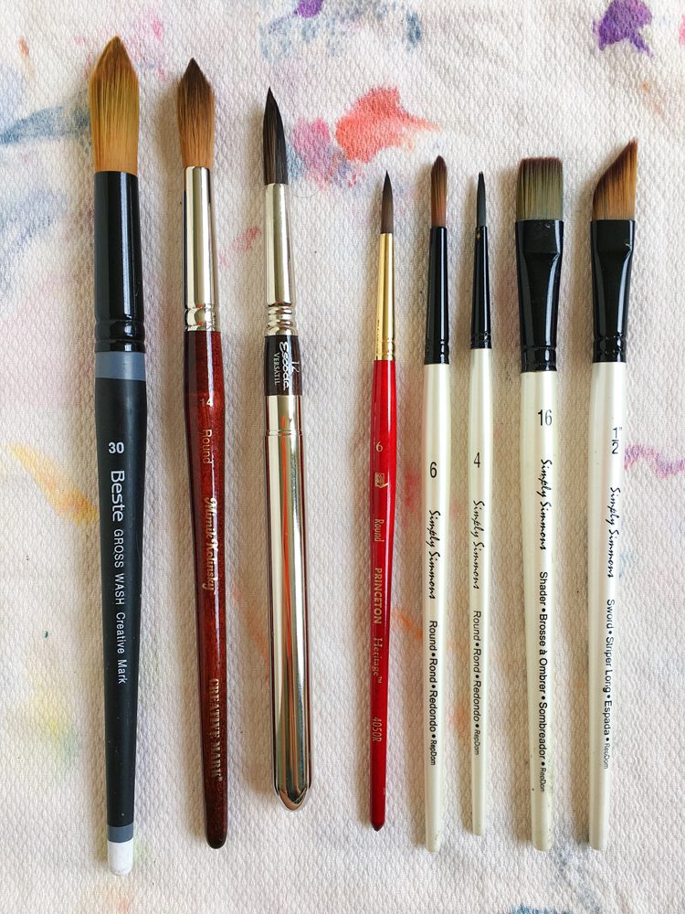 Watercolor Brush Comparison (and my unicorn brushes!) – sideoats & scribbles