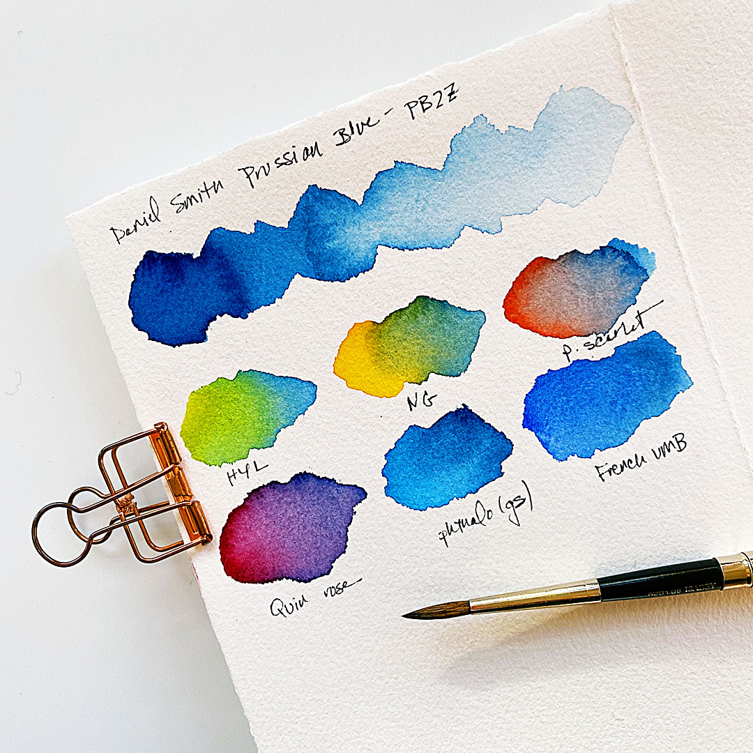 Handmade watercolour Prussian Blue