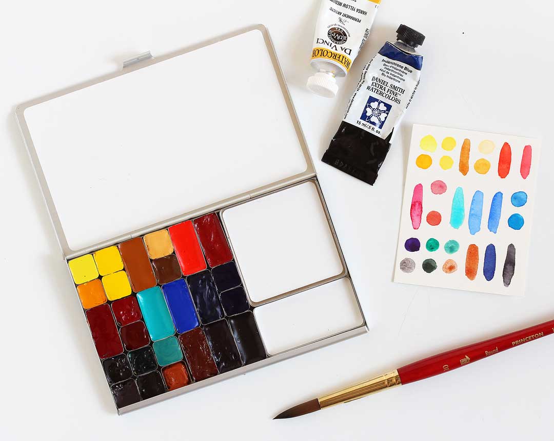 Art toolkit folio palette setup / Holbein artist gouache paint